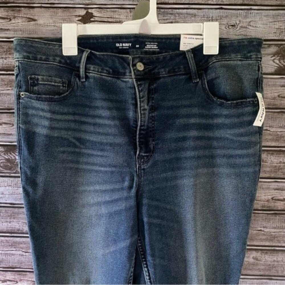 NWT Old‎ Navy Women's Extra High-Rise Rockstar Super Skinny Jeans Size 20 - Picture 2 of 13